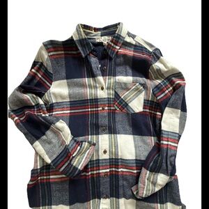 Plaid Button-Up Flannel Shirt